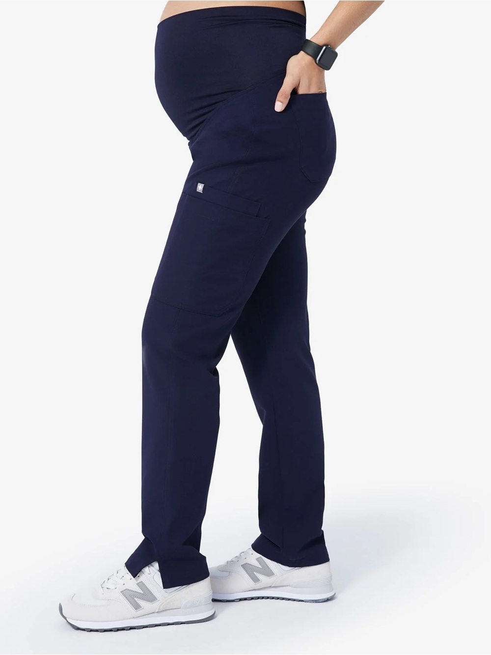 FIGS FIONx Zamora Maternity Cargo Scrub Pants Navy Blue XXS Tall XXS/T Over Bump